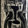 contemporary printmaking titled 'Human Hanger', 72x48 inches, by artist Koustav Nag on Plywood