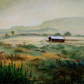 Nature acrylic painting titled 'Hut 4', 16x20 inches, by artist Chandrashekhar P Aher on Canvas