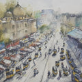 Cityscape watercolor painting titled 'Hyderabad Panoramic View', 20x14 inches, by artist Mrutyunjaya Dash on paper