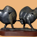 I Am King' animals Bronze sculpture by artist Subrata Paul, 13x7 inch, on bronze