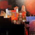 I Am Not Scared' contemporary acrylic painting by artist Pradip Sengupta, 42x48 inch, on canvas