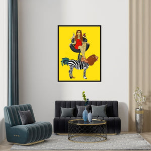 Preview of 'I Am Queen' Painting by Bandana Kumari shown on a wall in a furnished room.