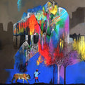 I Have The Best One' contemporary acrylic painting by artist Pradip Sengupta, 42x48 inch, on canvas