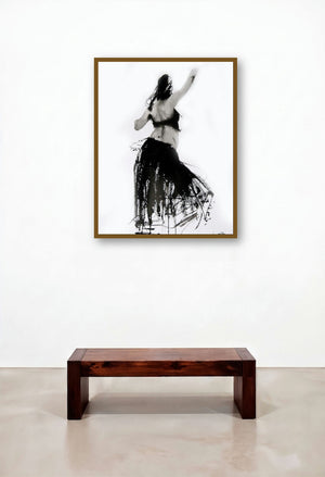 I Move N It Is Dance 2 (Rhythmic Movement: A Dance in Blue) by artist Aditya Shirke displayed in a Luxury Penthouse