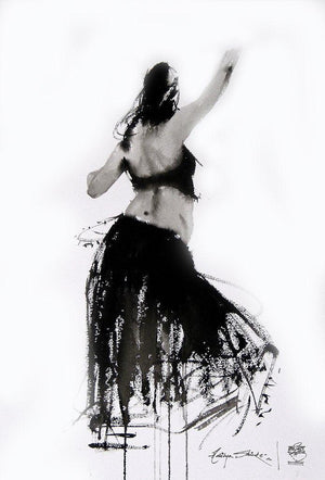 I Move N It Is Dance 2 (Rhythmic Movement: A Dance in Blue) by Aditya Shirke, Original Watercolor Figurative Painting on Paper, Small Vertical Wall Art