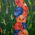 I Spy' figurative oil painting by artist Deepali Mundra, 12x12 inch, on canvas