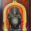 Religious oil painting titled 'Idagunji Ganapati', 36x24 inches, by artist B S B Goudar on Canvas