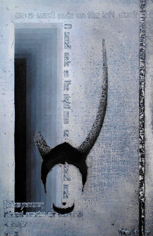 Idiosyncrasy (Horned Figure) by T Raju Gopalarao, Original Acrylic Contemporary Painting on Canvas, Large Vertical Wall Art