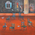 Idol' contemporary mixed-media painting by artist Isha Bawiskar, 12x10 inch, on paper
