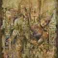 Religious oil painting titled 'IDOLS', 36x48 inches, by artist Durshit Bhaskar on Canvas