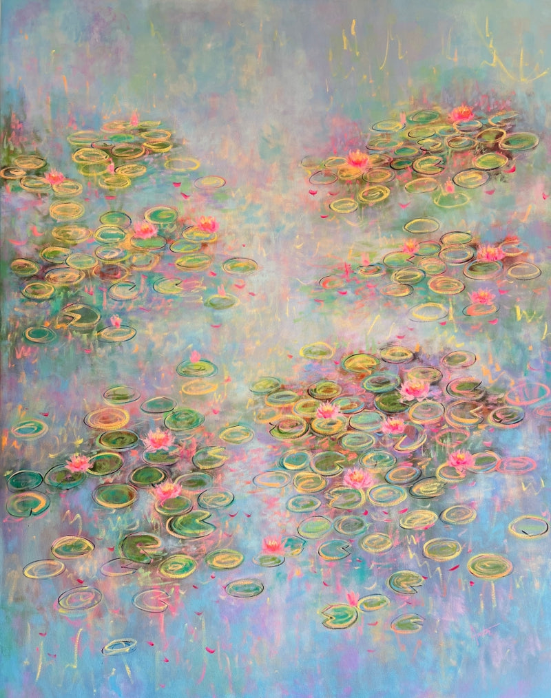 'If Paradise Was Blue' nature acrylic painting by artist Amita Dand, 60x48 inch, on canvas