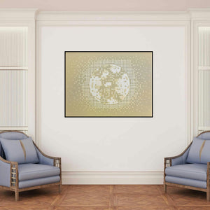 'Illusion 11 (Optical Illusion)' painting by Sameer Patil shown on a wall in a furnished room.