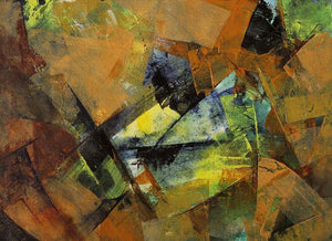 Illusion Ii (Terra Incognita) by Siddhesh Rane, Original Acrylic Abstract Painting on Paper, Small Horizontal Wall Art