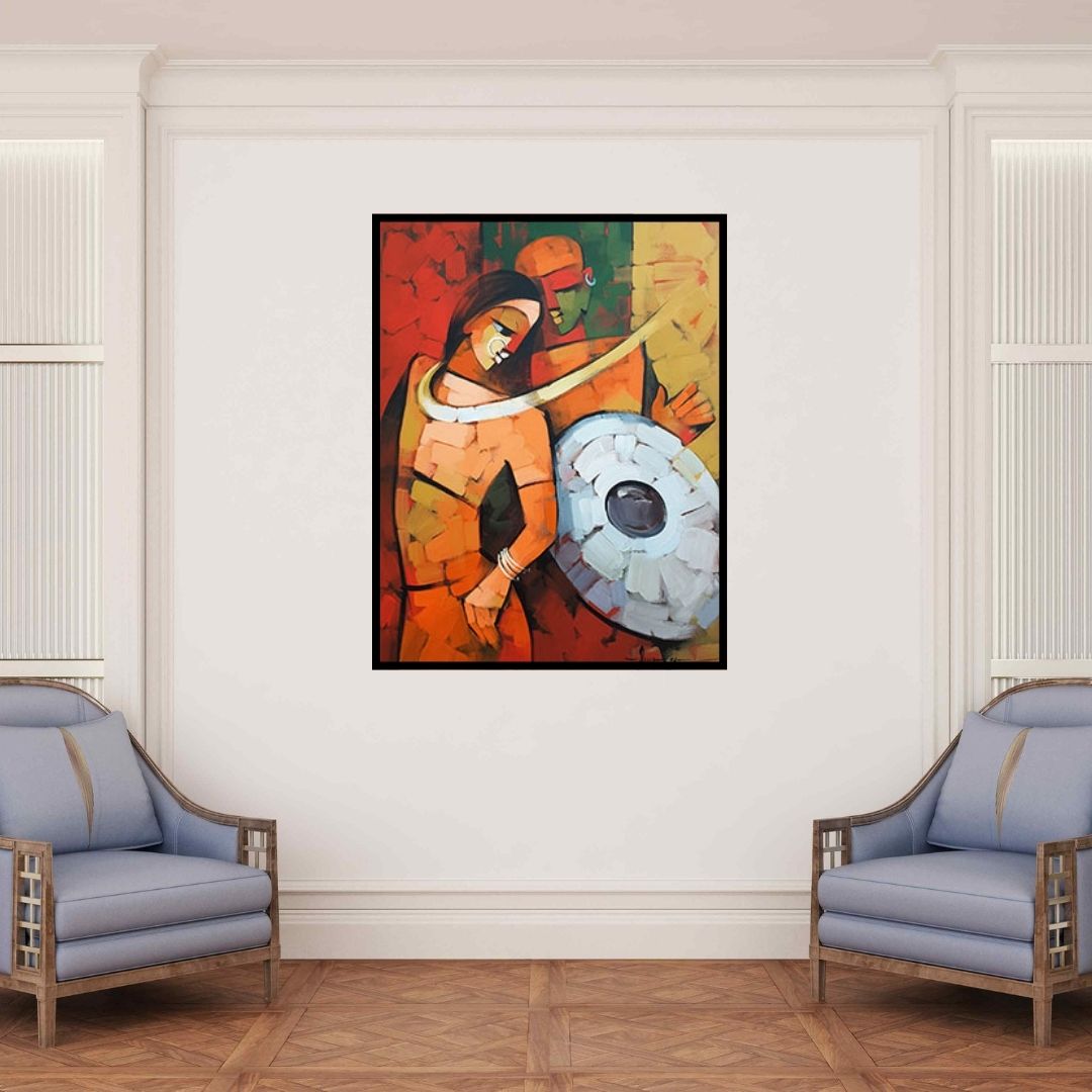 In-situ view of Deepa Vedpathak's 'Immersed 3' painting in a room