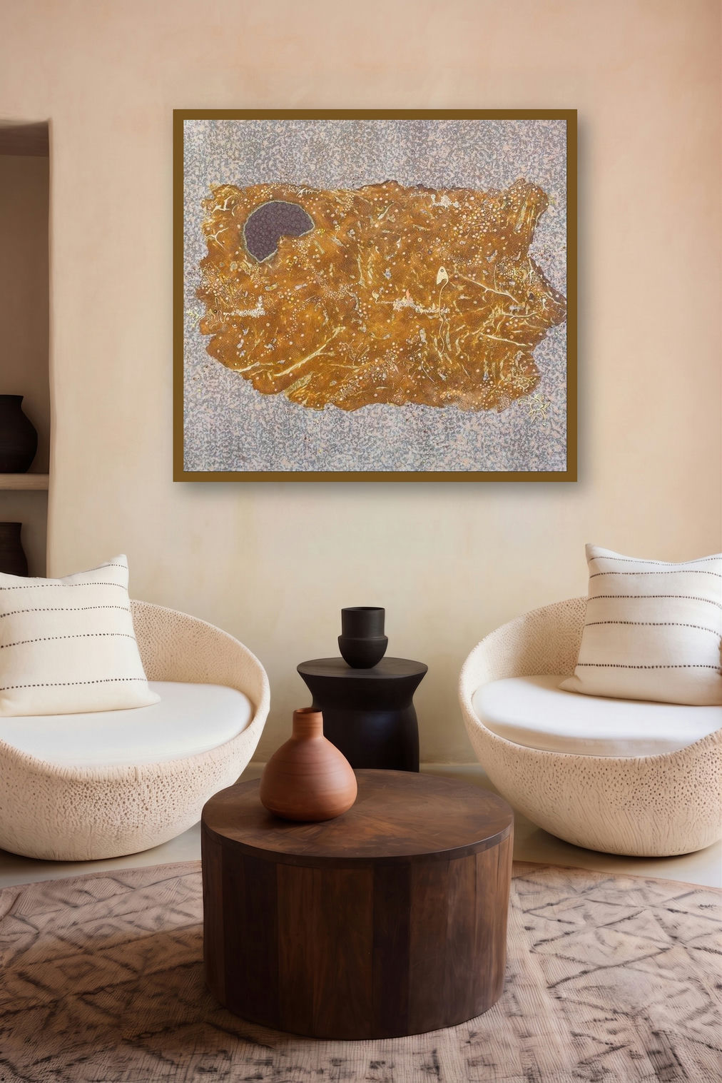 Impression Of Ground (Dreamtime Journey) by artist Rajneesh Singh displayed in a Modern gallery