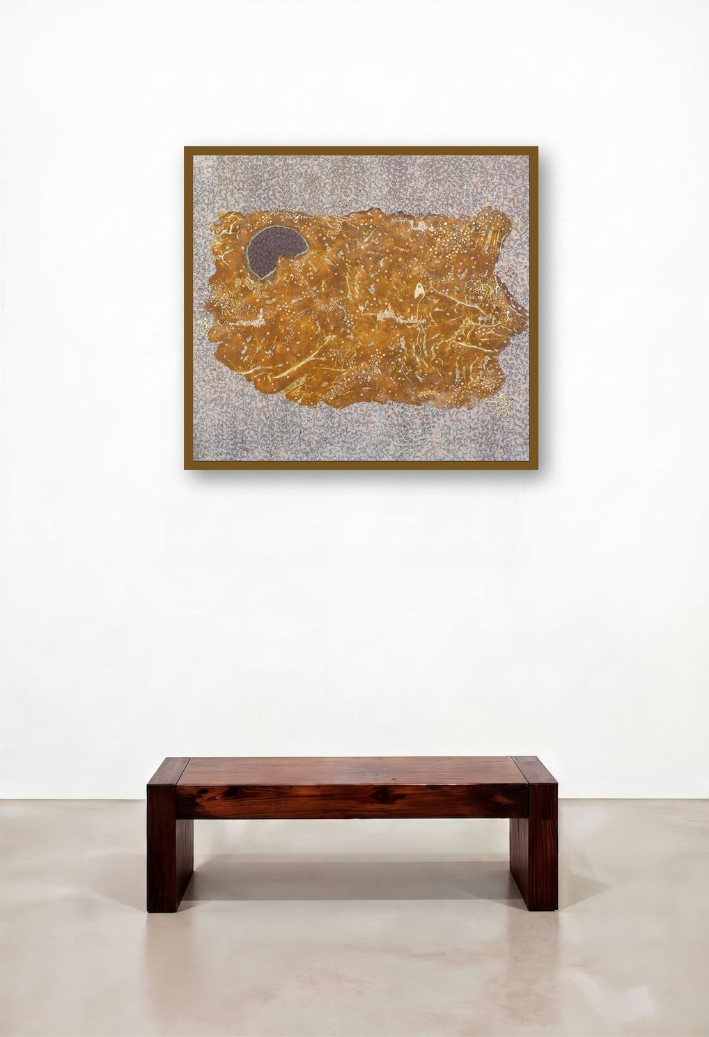 Impression Of Ground (Dreamtime Journey) by artist Rajneesh Singh displayed in a Contemporary Reception Area