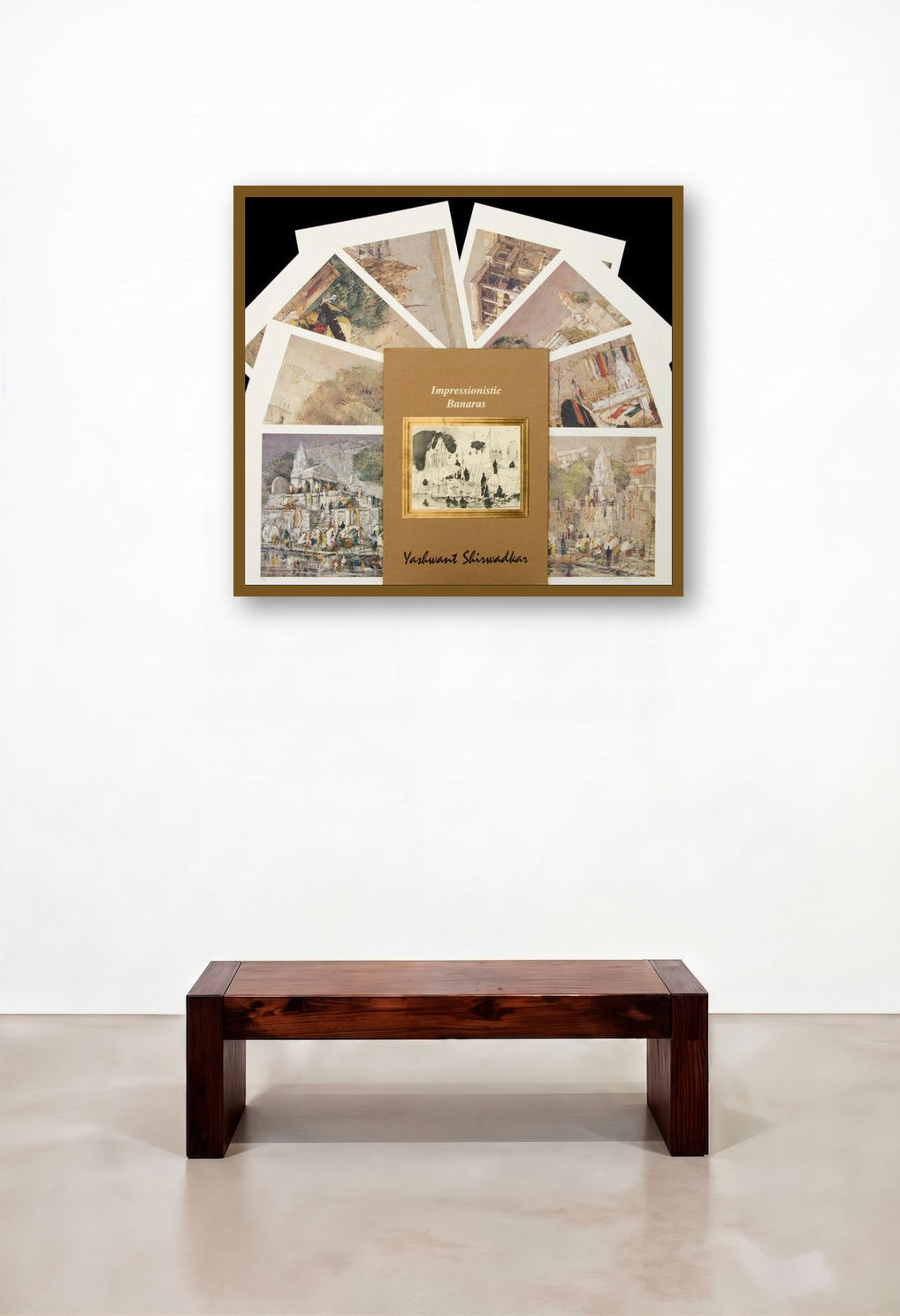 Impressionistic Banaras (Impressionistic Banaras) by artist Yashwant Shirwadkar displayed in a Art Deco Reception Area