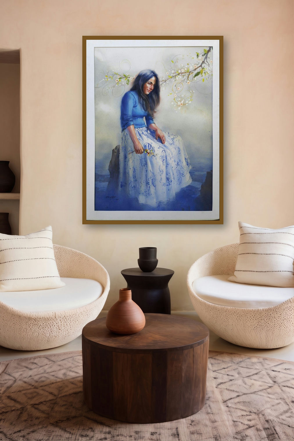 In Deep Thoughts 1 by artist Ganesh Hire displayed in a Boutique gallery
