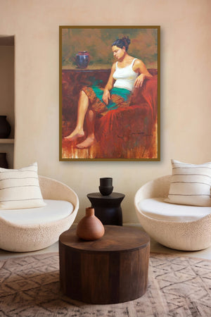 In Deep Thoughts by artist Ganesh Hire displayed in a Luxury gallery
