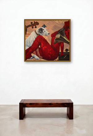 In Harmony (The Melody and the Muse) by artist Sonaly Gandhi displayed in a Transitional Lounge