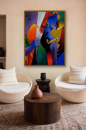 In Love (Intertwined Melodies) by artist Rajesh Shah displayed in a Indian Art gallery