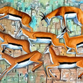 Animals acrylic painting titled 'In Search Of Habitat', 30x40 inches, by artist Ranjith Raghupathy on Canvas
