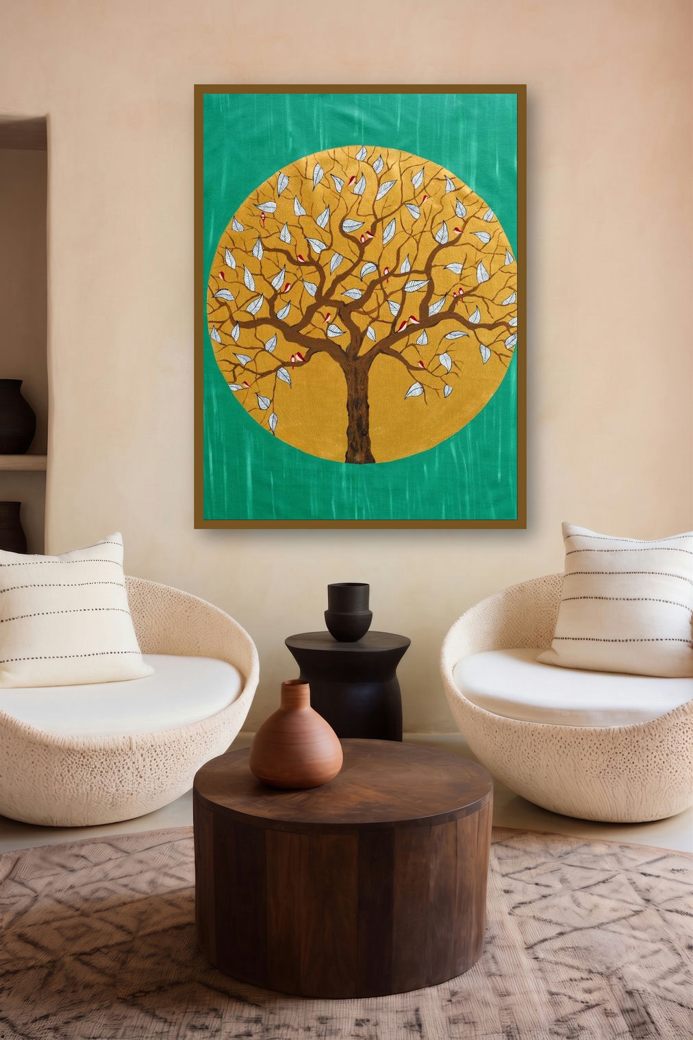 In The Emerald Forest (Emerald Embrace: Natures Circle) by artist Sumit Mehndiratta displayed in a Boutique gallery