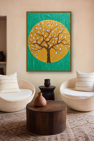 In The Emerald Forest (Emerald Embrace: Natures Circle) by artist Sumit Mehndiratta displayed in a Boutique gallery