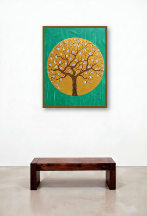 In The Emerald Forest (Emerald Embrace: Natures Circle) by artist Sumit Mehndiratta displayed in a Industrial Penthouse