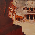 Religious acrylic painting titled 'In The Light And Shade Of Kailas Temple', 30x36 inches, by artist Sheetal Bawkar on Canvas