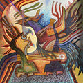 Surrealist painting titled 'In The Spirit Of Birds 30x24', 30x24 inches, by artist Mario Castillo on digital art