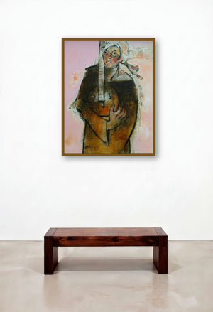 In Tune 7 by artist Ajay Deshpande displayed in a Transitional Bedroom