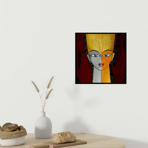 In-situ view of Meenakshi Jha Banerjee's 'Incarnation Ii (Dualitys Embrace)' painting in a room