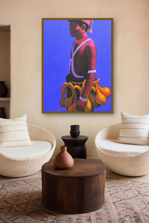 Incredible Tribal Beauty 7 (Tribal Youth) by artist Sunil Paraji Tambe displayed in a Minimalist gallery
