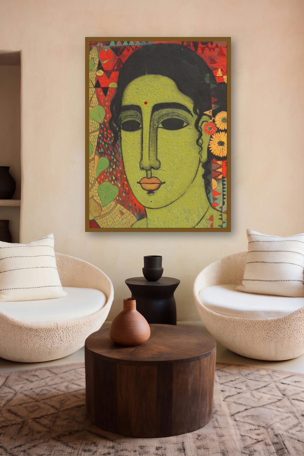 Independent (Verdant Vision: A Portrait in Contrast) by artist Mamta Mondkar displayed in a Curated gallery