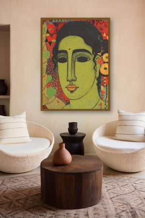 Independent (Verdant Vision: A Portrait in Contrast) by artist Mamta Mondkar displayed in a Curated gallery