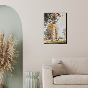 In-situ view of Ranabir Saha's 'India Gate Delhi (Majestic India Gate**)' painting in a room