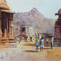 Cityscape watercolor painting titled 'Indian Architecture', 14x20 inches, by artist Manoj Pratim Ray on Paper