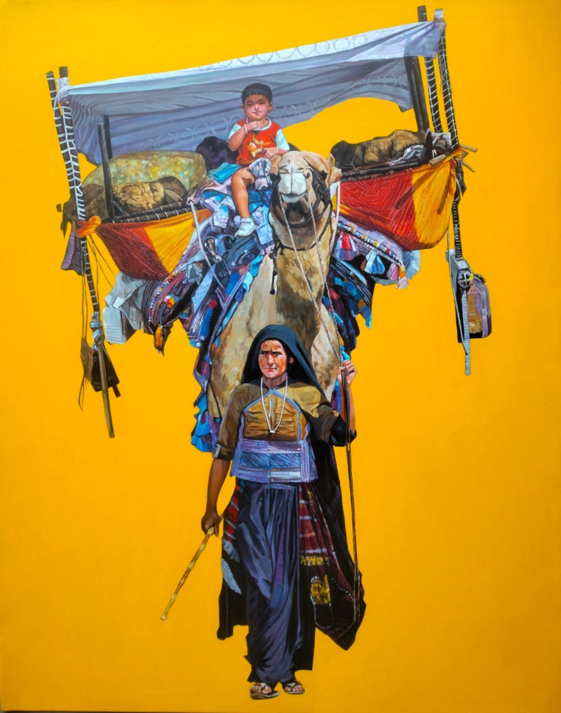 Indian Culture 1' figurative acrylic painting by artist Sujit Karmakar, 60x48 inch, on canvas