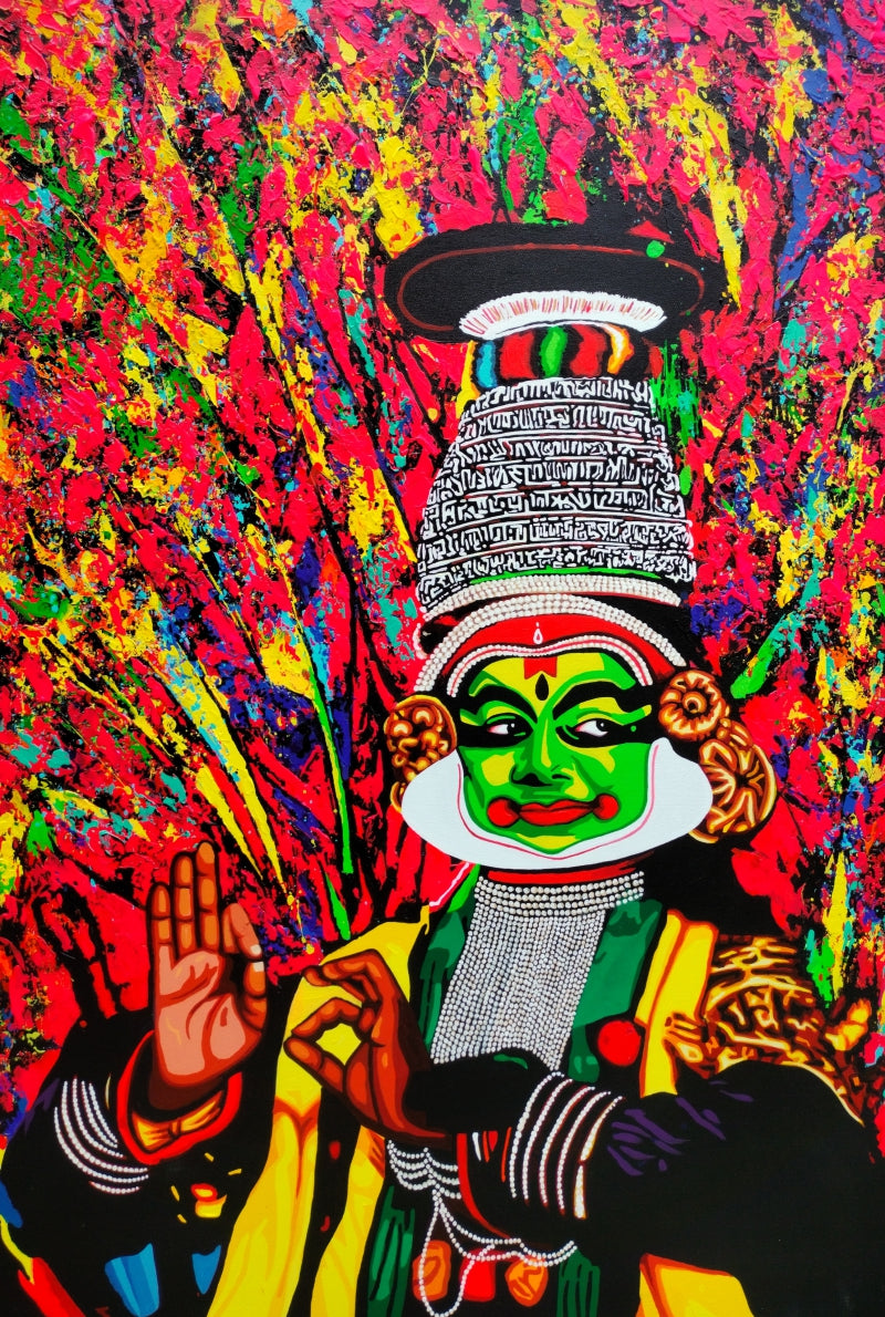 Indian Culture 9' religious acrylic painting by artist Sujit Karmakar, 48x32 inch, on canvas