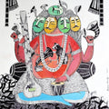 Religious pen ink drawing titled 'Indian Idol', 30x22 inches, by artist Sourav Nandy on Paper