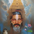 Religious oil painting titled 'Indian Sadhu 2', 48x36 inches, by artist Gopal Sharma on Canvas