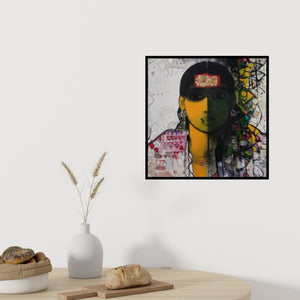 In-situ view of Sachin Sagare's 'The Indian Woman 4 (Inner Light)' painting in a room