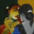 Figurative acrylic painting titled 'Indian Woman 5', 12x10 inches, by artist Agacharya A on Canvas