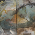 The Infinite Gaze (Diptych)' contemporary mixed-media painting by artist Naresh Soni, 36x108 inch, on canvas