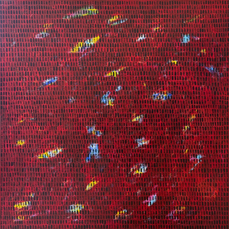 'Infinite Love' abstract acrylic painting by artist Ketki Fadnis, 48x48 inch, on canvas