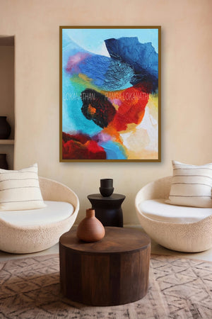Infinity (Evolving Landscape) by artist Ranga Naidu displayed in a Luxury gallery