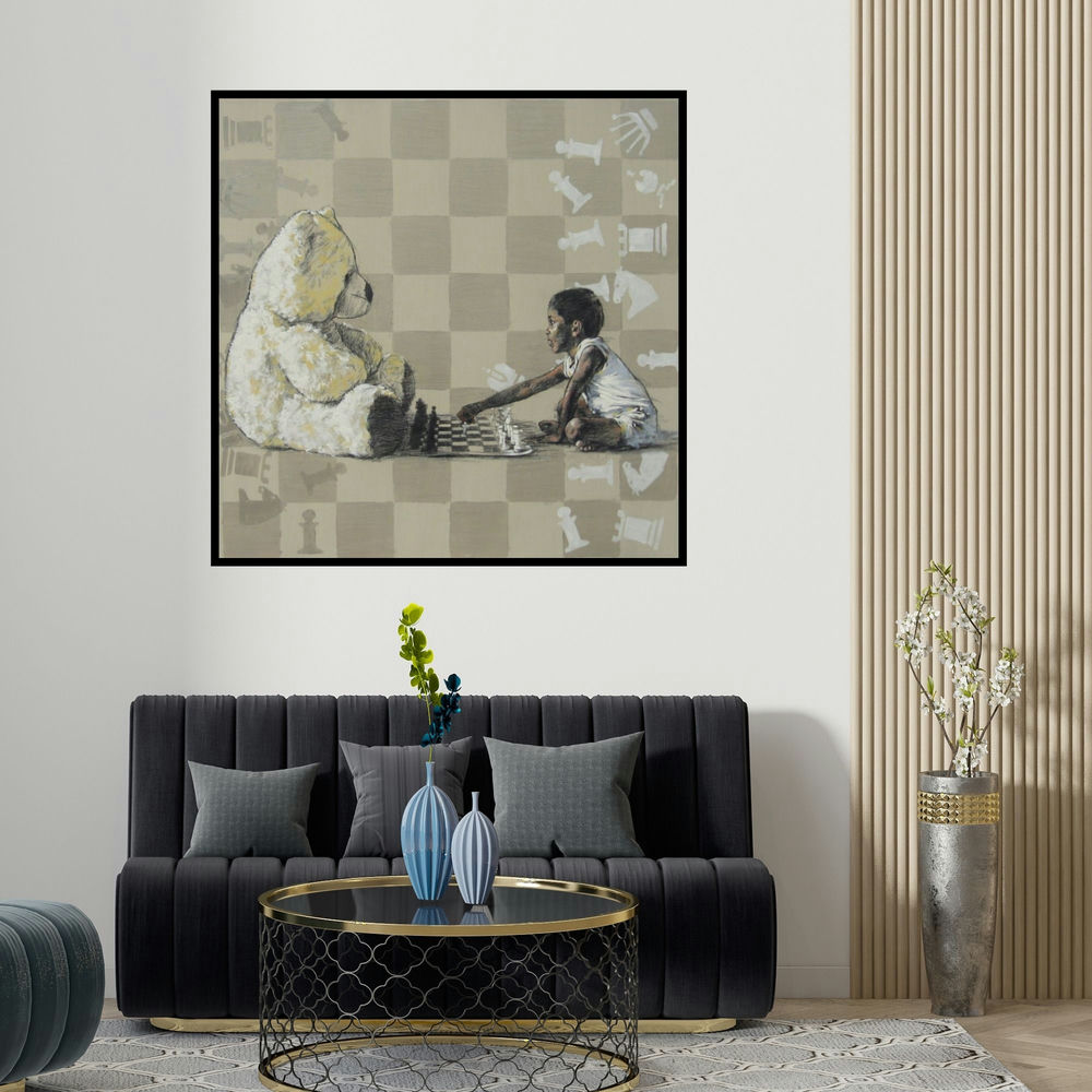 Manoj Sakale's 'Informal Ii' painting visualized above a sofa in a contemporary room.