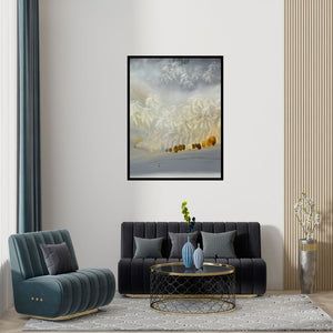 Preview of 'Inner Escape 7' Painting by R S Shakya shown on a wall in a furnished room.