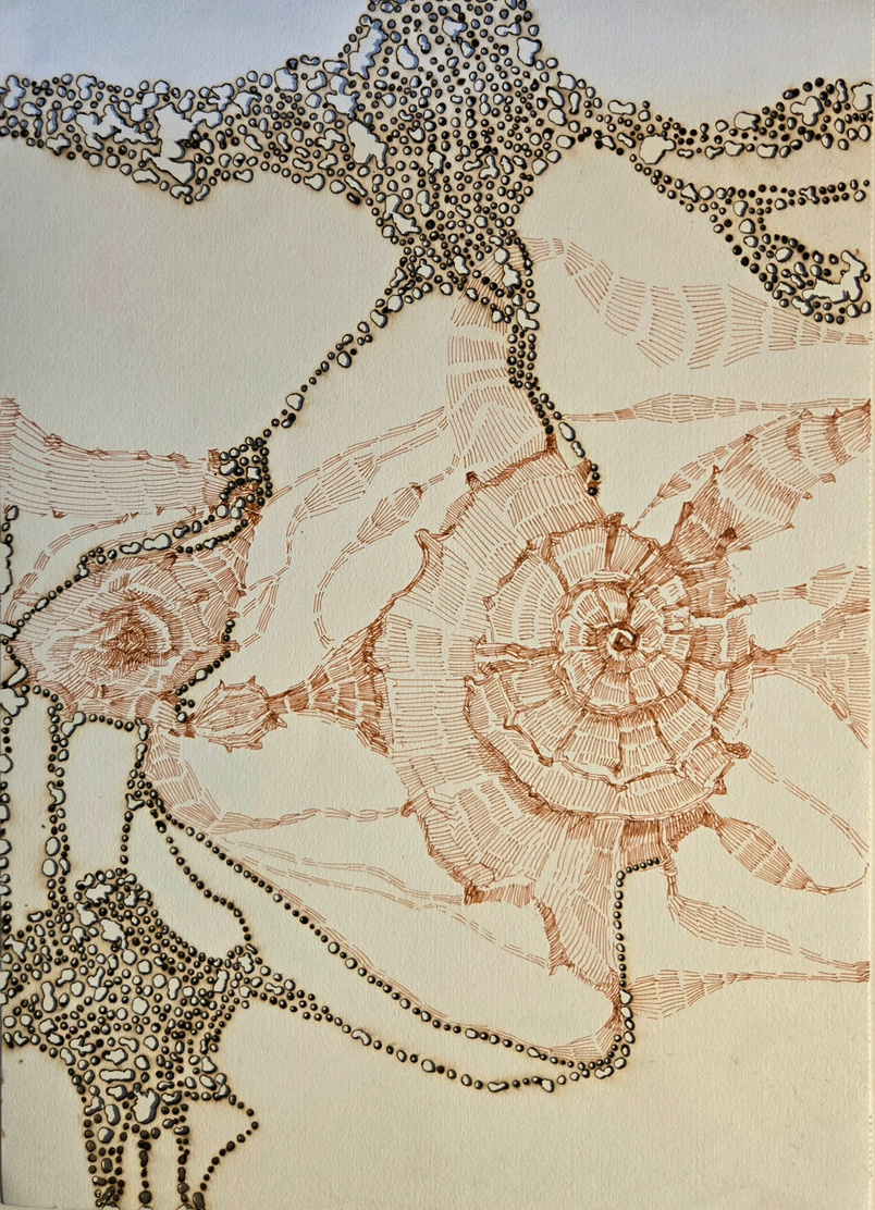The Inner Fragrance' contemporary mixed-media painting by artist Shreya Wakle, 12x8 inch, on paper